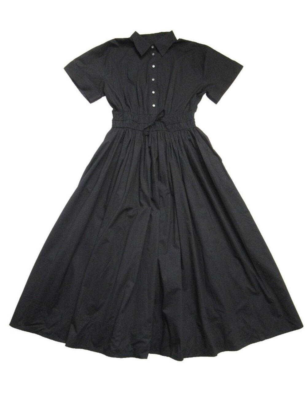 NWT J.Crew Tall Elena Shirt-Dress Midi in Black Solid Cotton Shirtdress 8T - Picture 6 of 7